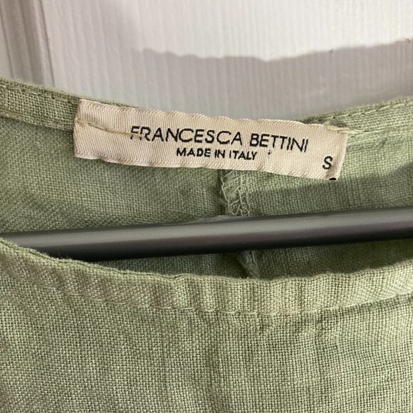Francesca Bettini 100% Linen sleeveles  top/ Green. Size small - Picture 2 of 9